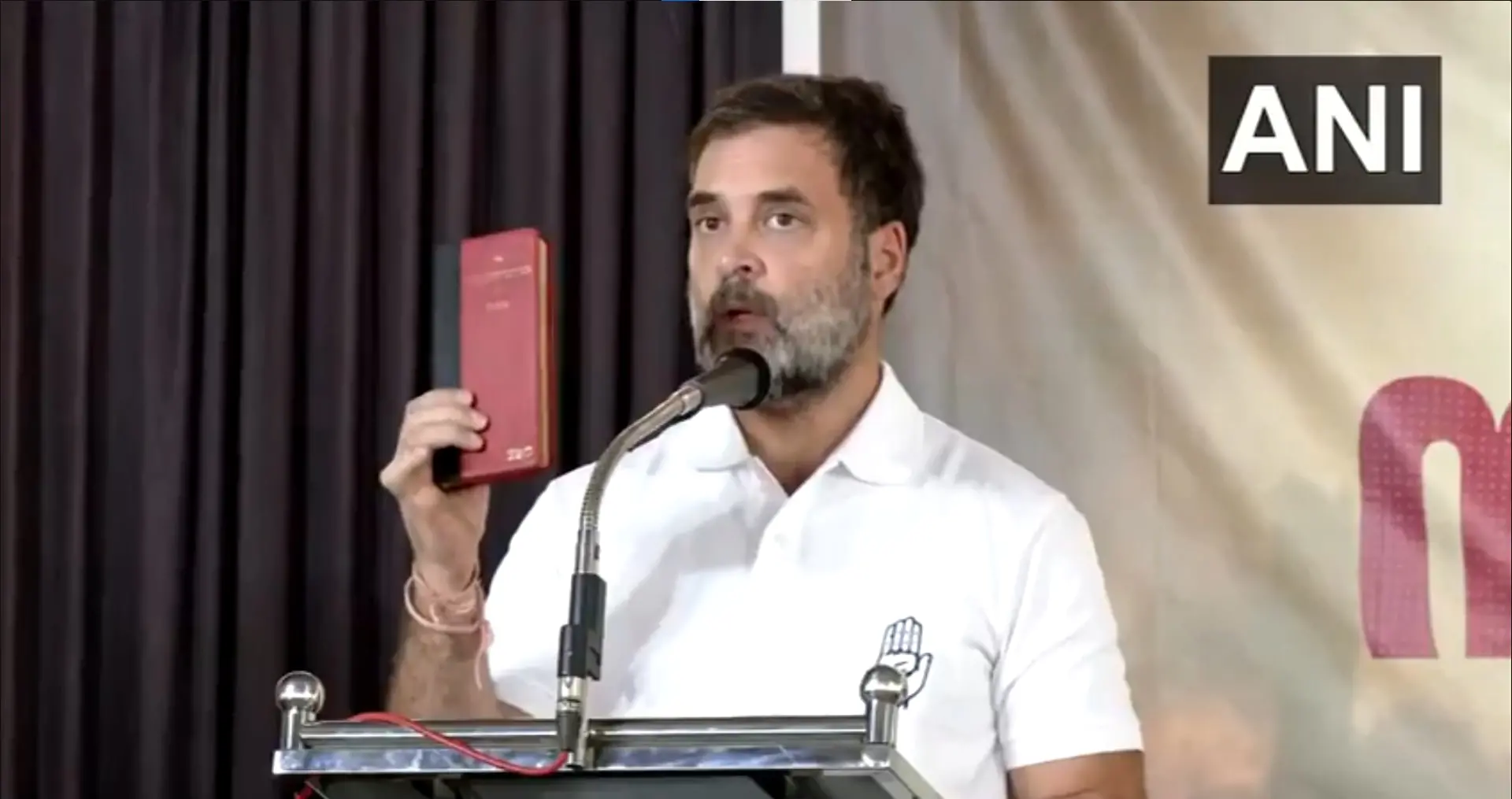 Rahul Gandhi addressing the crowd