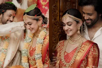 Actress Aishwarya Arjun and actor Umapathy Ramaiah ties knot in a private ceremony, shares photos