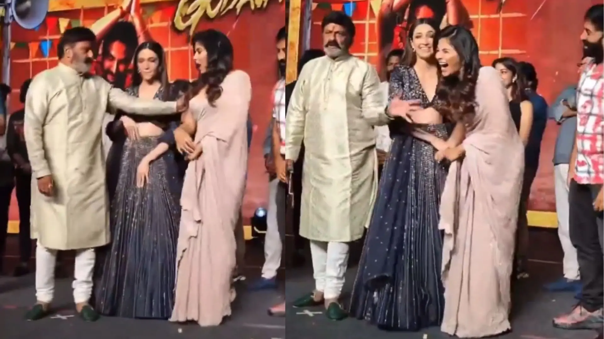 Balayya pushes actress Anjali on stage | Photo: X/hansal mehta