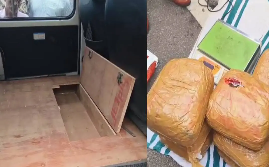The secret chamber in the car from which the ganja was seized | Photo: Mathrubhumi
