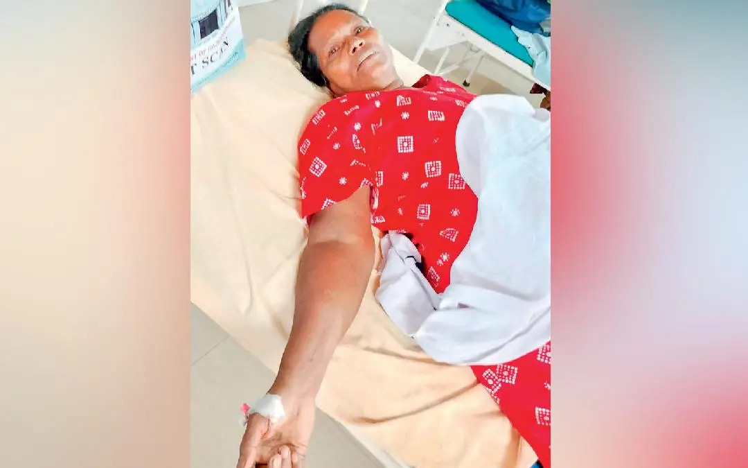 Shyamalayamma undergoing treatment at Kottarakkara Taluk Hospital