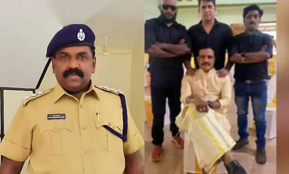 DYSP MG Sabu, Goonda leader Themmanam Faisal | Photo: screengrab/mathrubhumi news