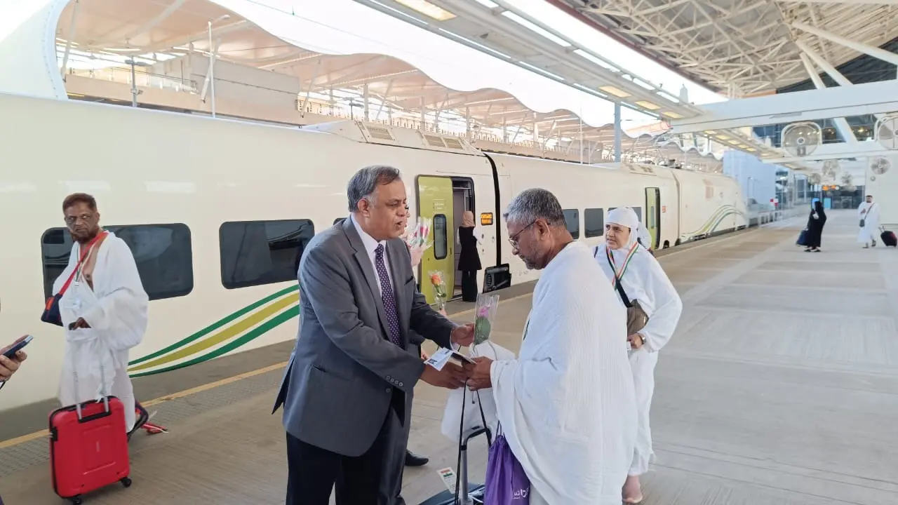 Indian Hajj pilgrims travel from Jeddah to Mecca by high-speed train (Pic courtesy Indian Hajj Mission) IANS