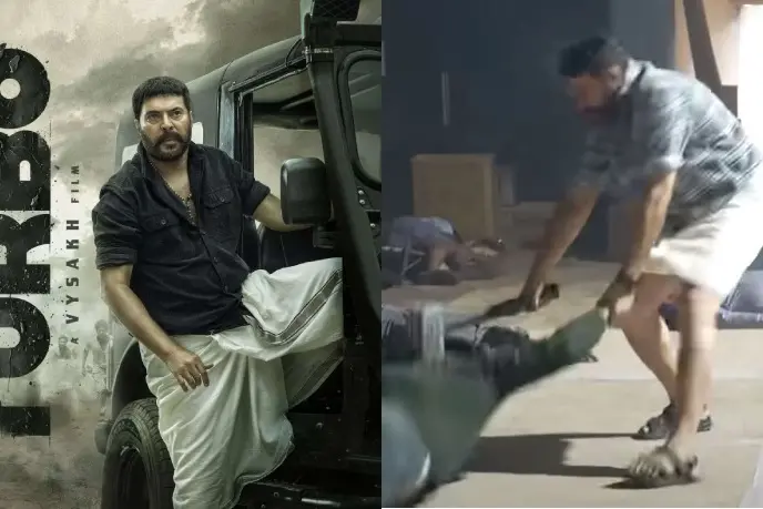 Watch: 'Turbo' BTS video shows Mammootty performing stunts without dupe