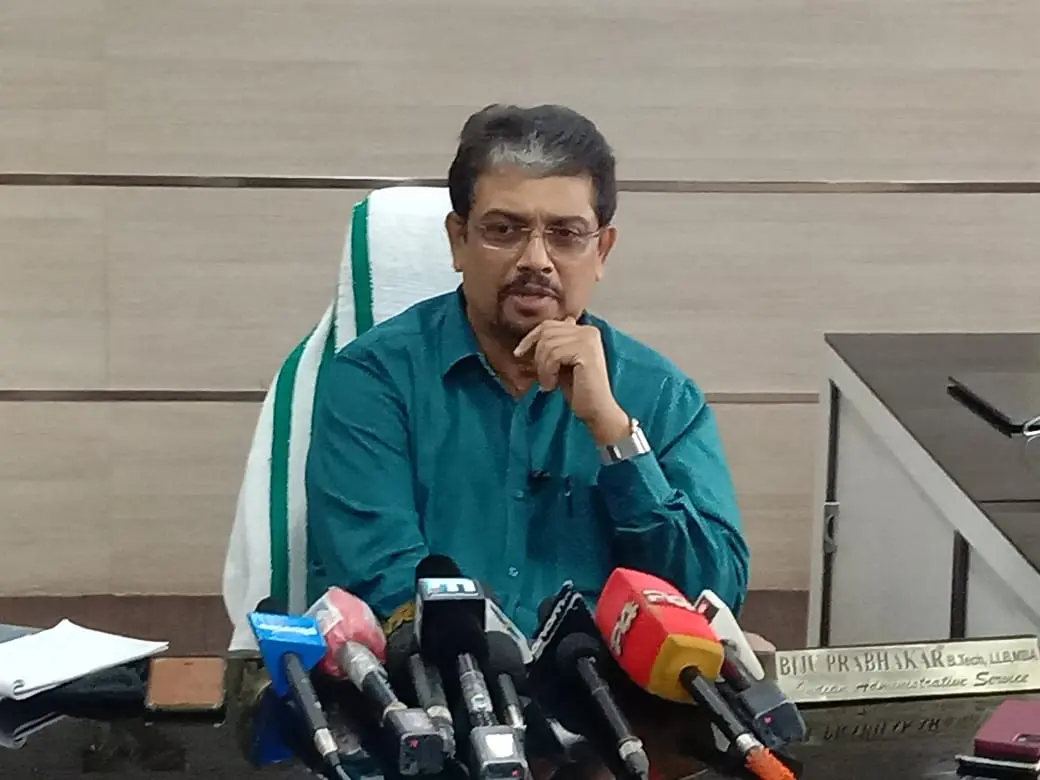 KSRTC managing director Biju Prabhakar addressing a press conference / File Photo: Mathrubhumi