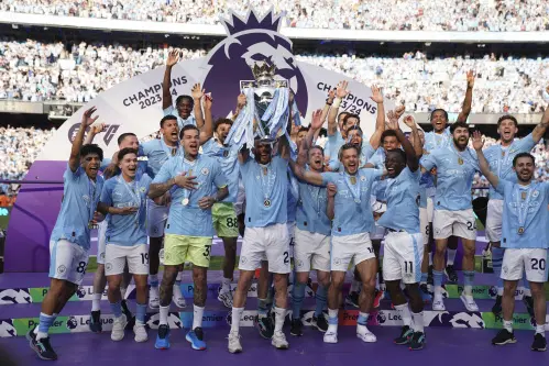 Manchester City win historic fourth straight Premier League title