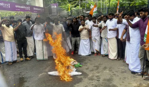Youth Congress protest against Kerala CM | Photo: PTI