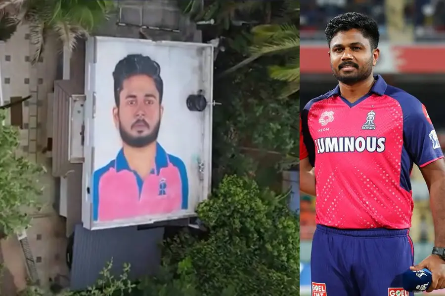 Palakkad man draws huge portrait of Sanju on terrace; Video goes viral