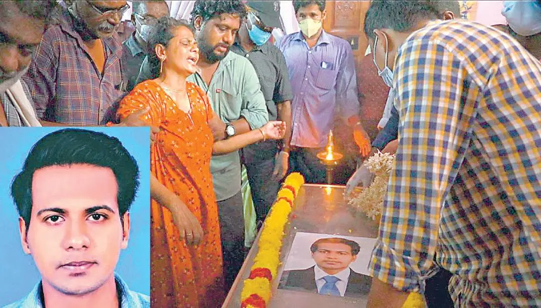 Arjun's mother Bhama near his body, Arjun (left) | Photo: Mathrubhumi