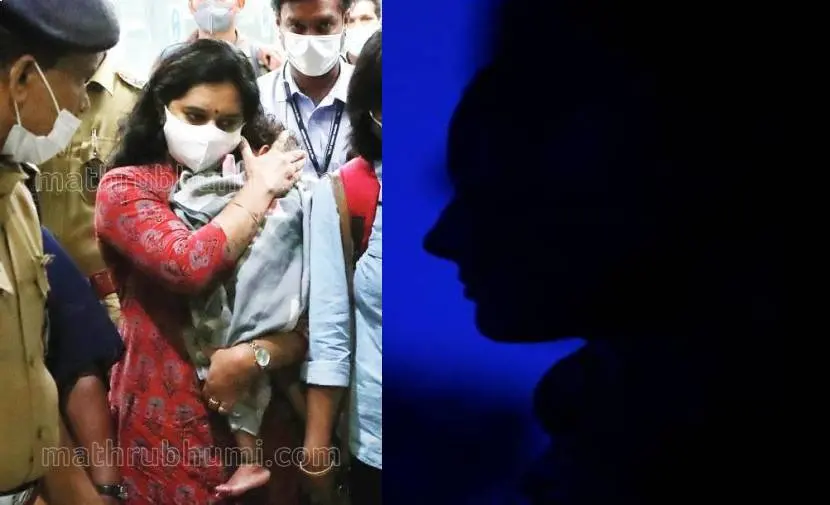 Baby being taken to Thiruvananthapuram airport (left), representational image (right)
