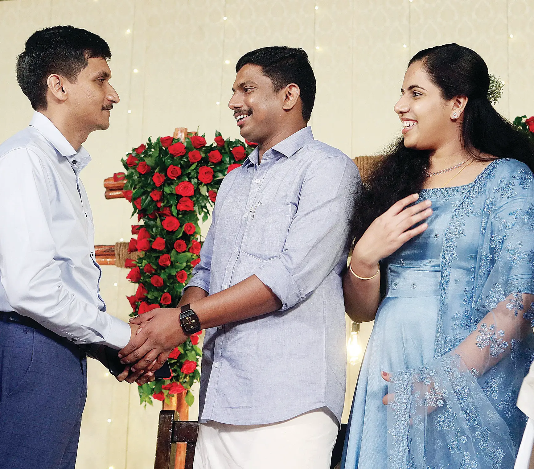 Kozhikode district collector offers wishes to Sachin Dev MLA and Mayor Arya Rajendran