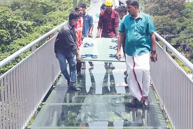 Broken panels of Akkulam glass bridge replaced, employees under scanner