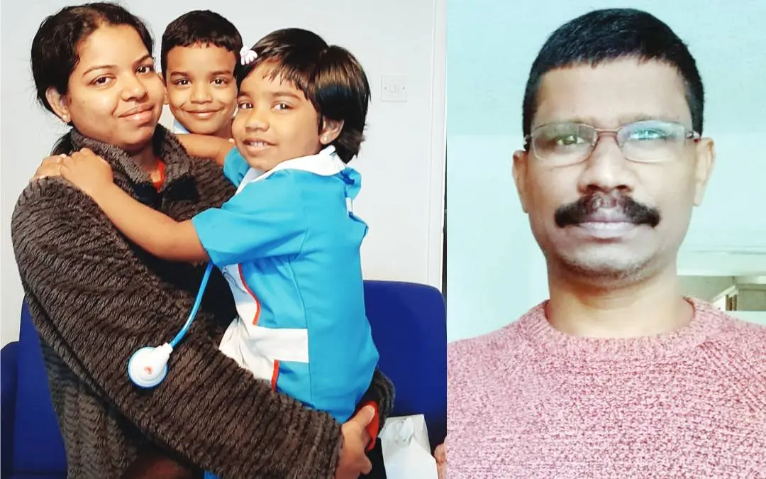 കൊല്ലപ്പെട്ട അഞ്ജുവും മക്കളും, കസ്റ്റഡിയിലുള്ള സാജു