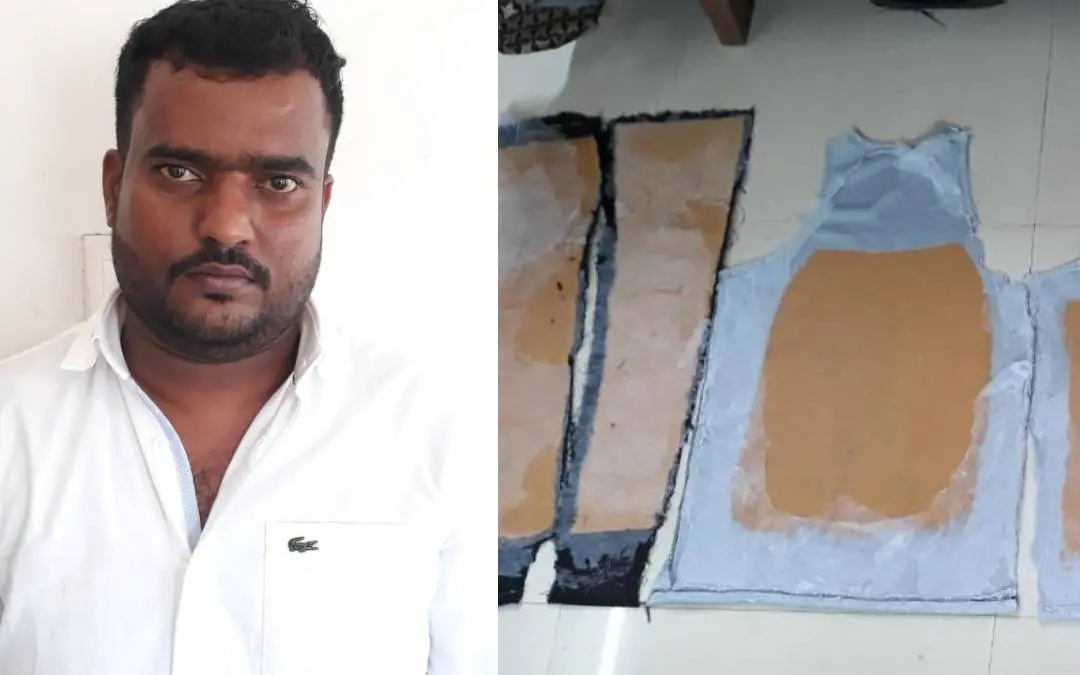 അറസ്റ്റിലായ മുഹമ്മദ് സഫുവാന്‍, പിടികൂടിയ സ്വര്‍ണം