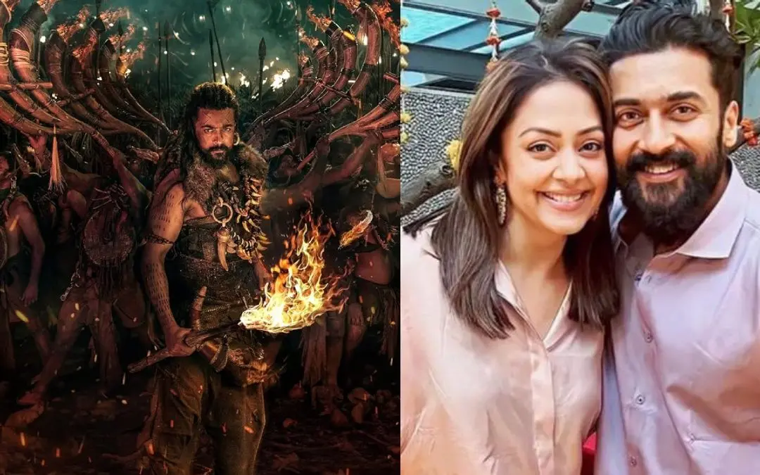 Movie poster, Jyothika and Suriya