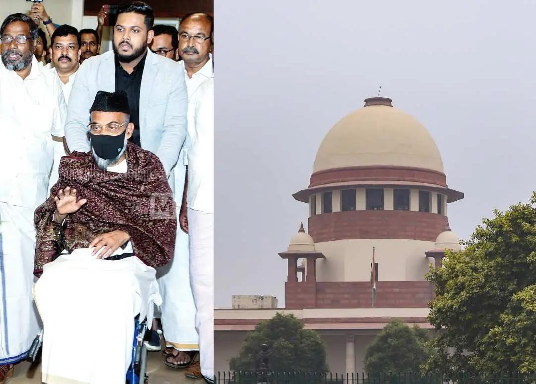 Abdul Nassar Madani during his Kerala visit, Supreme court | Photo: Mathrubhumi, PTI