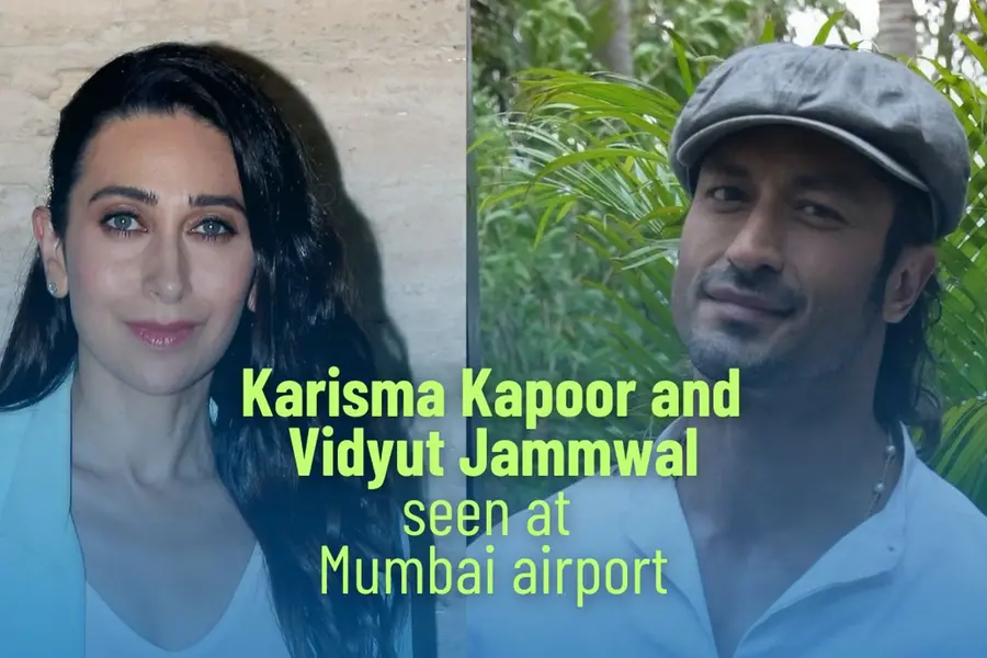 Karisma Kapoor and Vidyut Jammwal seen at Mumbai airport