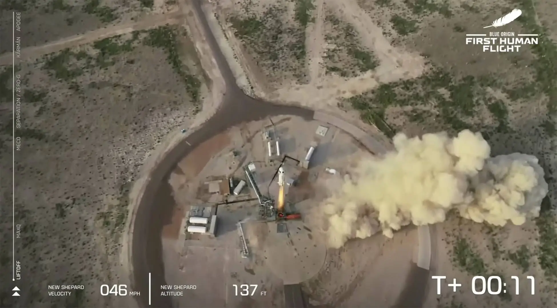 New Shepherd's rocket lifts off - photo: AP