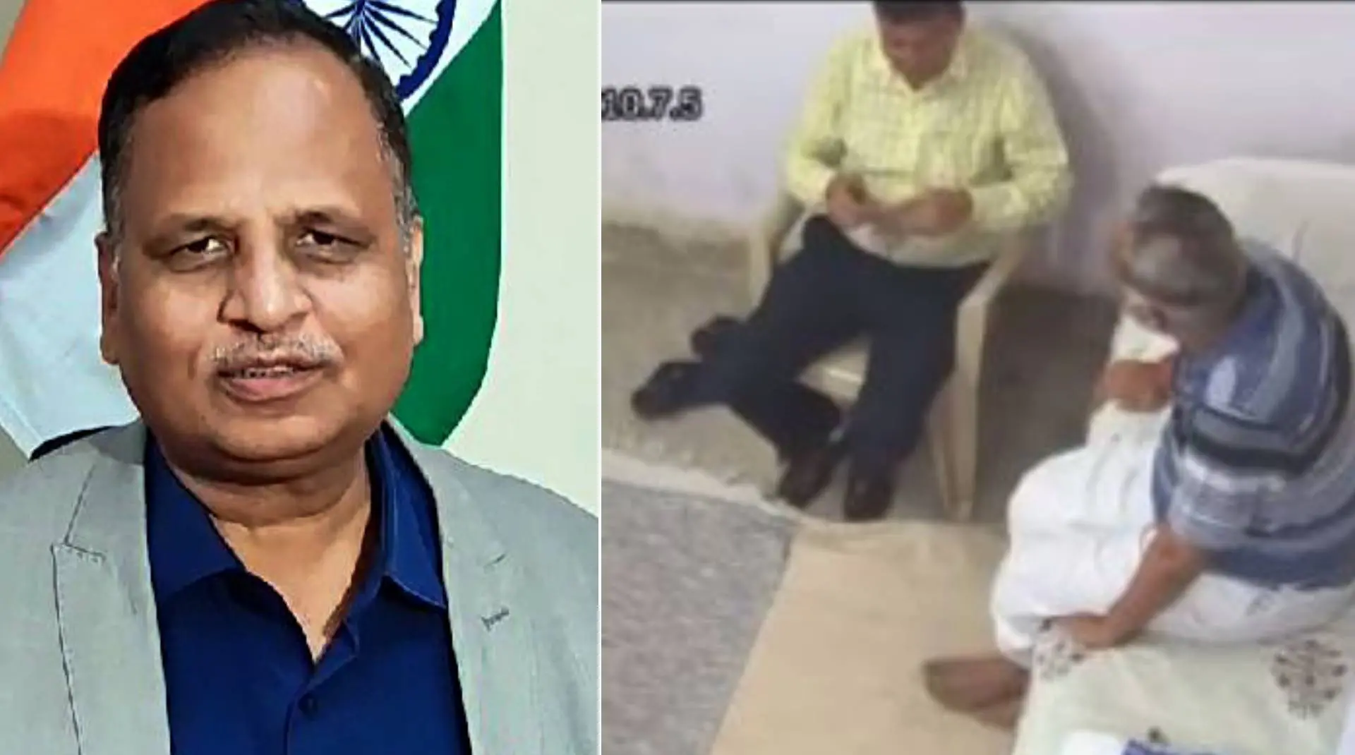 Satyendar Jain, Screengrab from video shared by Shehzad | Photo: ANI, Twitter