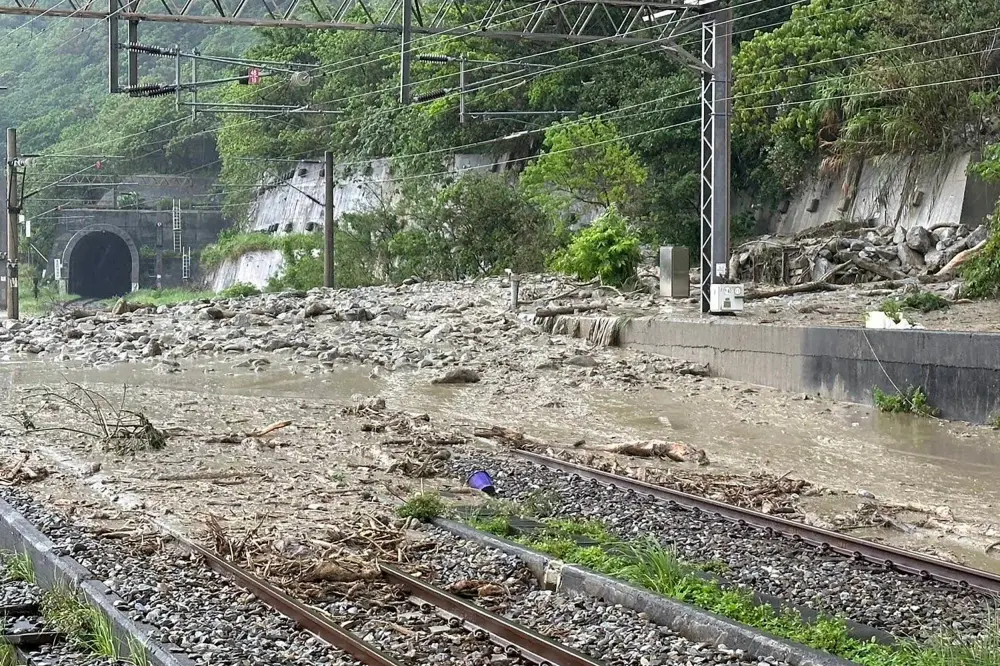 This picture released by Taiwan's Central News Agency (CNA) showing fallen rocks and debris after a magnitude-5.5 earthquake | AFP