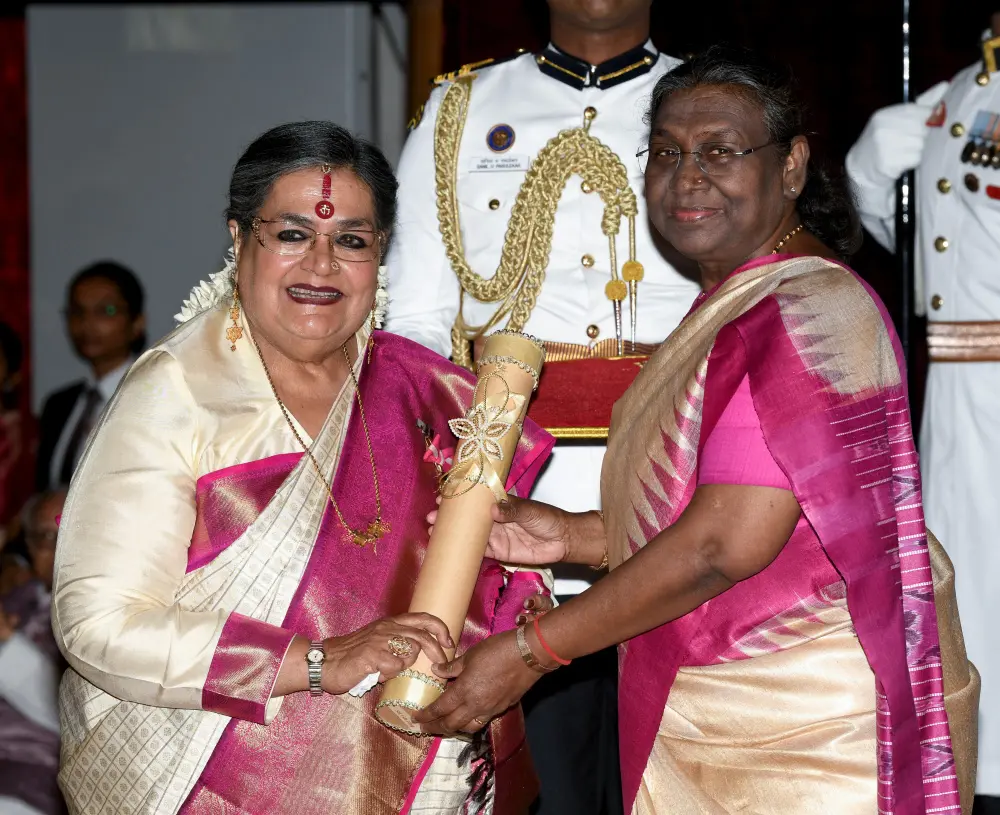 President Droupadi Murmu confers Padma Bhushan upon singer Usha Uthup | ANI