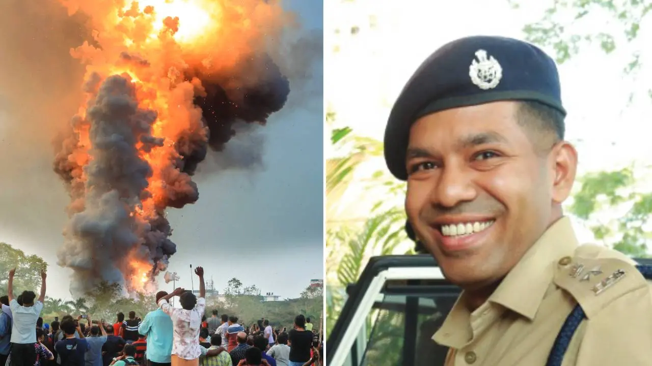 From (R) Ankit Asokan and Pooram fireworks (L).