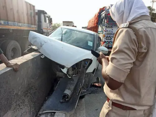 The car carrying Bollywood actor Pankaj Tripathi's sister Sabita Tiwari and brother-in-law Rakesh Tiwari met with an accident in Dhanbad. l Photo: PTI