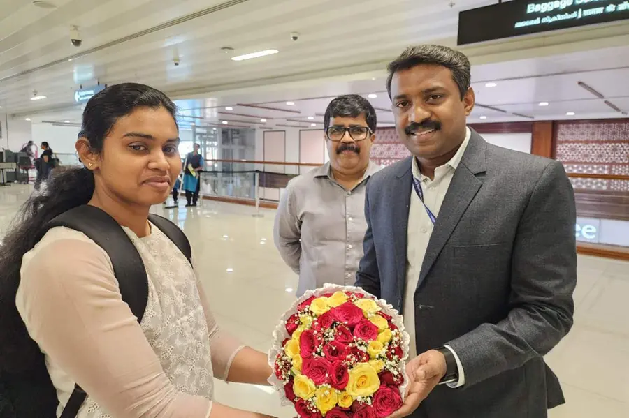 Kerala woman cadet on vessel MSC Aries returns home