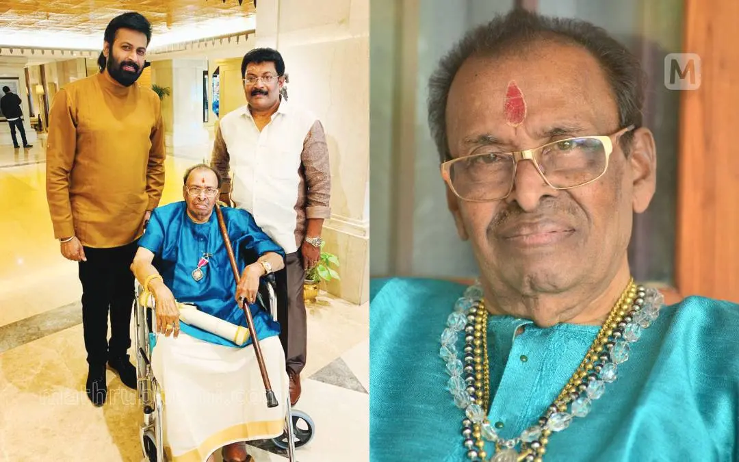 Jayan with his children Manoj K Jayan, Biju K Jayan | Photo: Mathrubhumi/Arun Krishnankutty/Arranged
