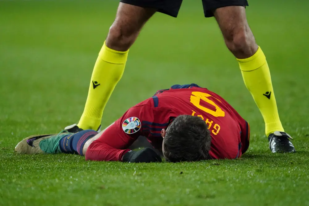 Gavi after getting injured | AFP