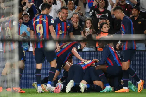 Late Alba strike takes Barca to brink of title, Madrid slip up