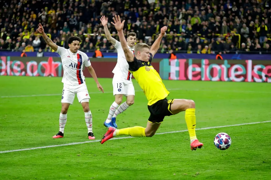 Haaland nets 2 to give Dortmund 2-1 win over PSG in Champions League