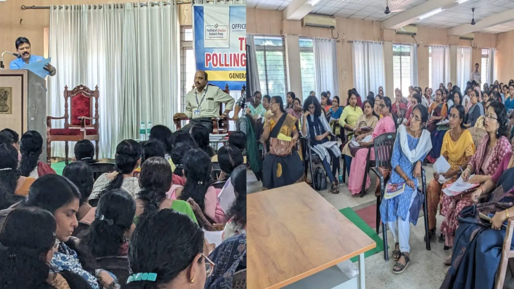 A batch of 140 odd women officials have been undergoing training to control the election process on April 19, when the the polling to Puducherry loksabha constituency is scheduled to be held. l Photo: Arranged