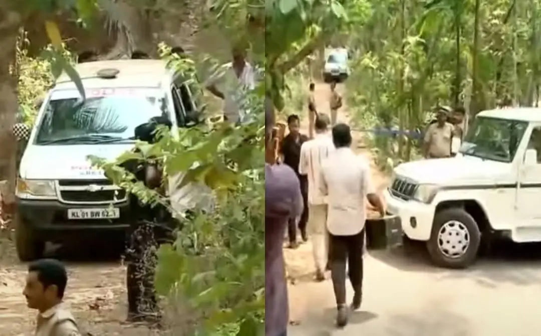 Police camped at scene | Screengrab: Mathrubhumi News
