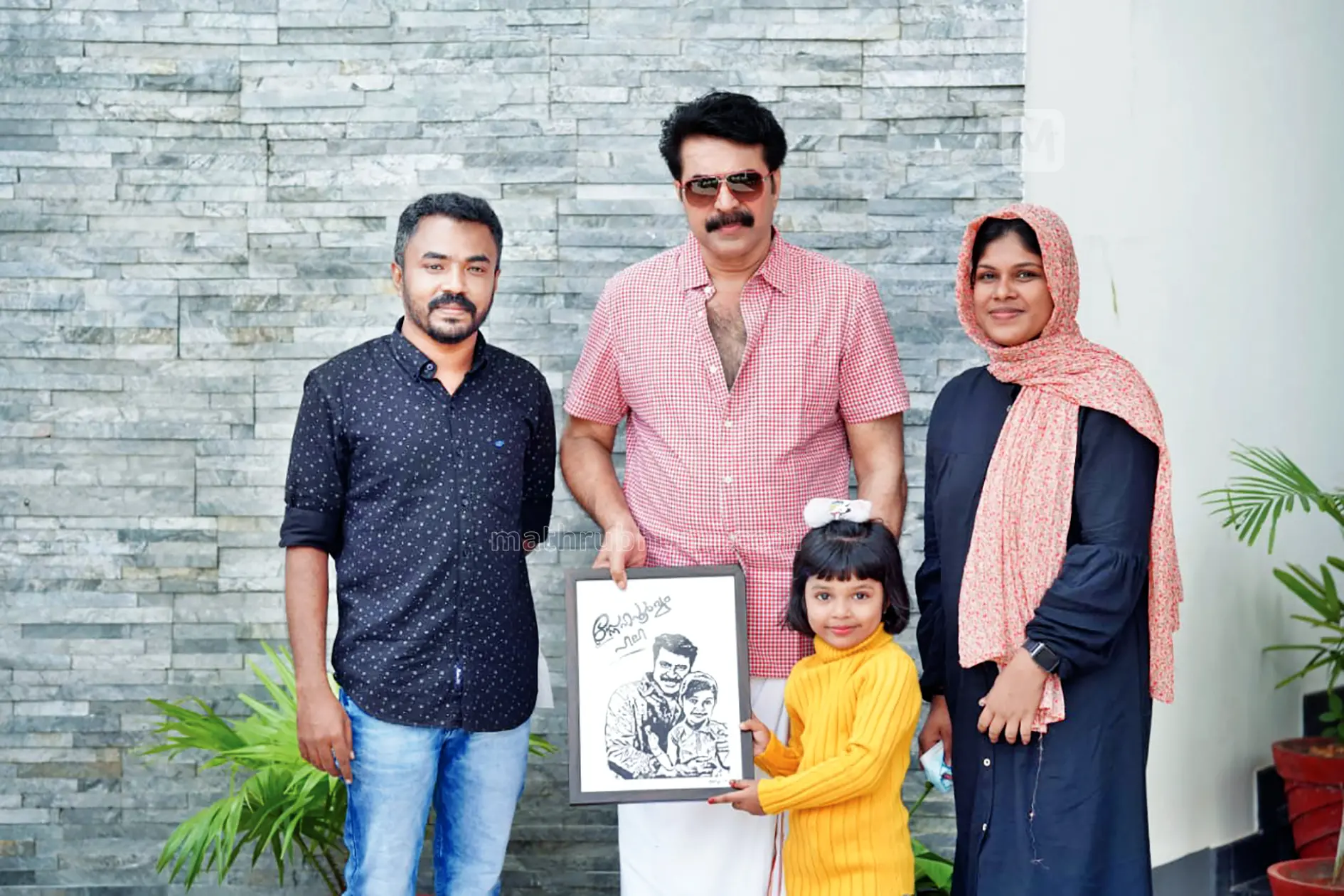 Mammootty with Peeli and family