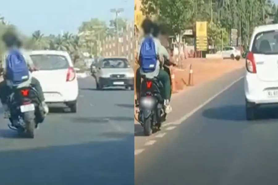 Rash driving of school students on scooter: Police register case, seize ...