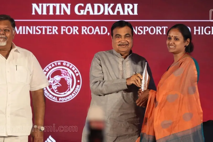 Mathrubhumi’s Shabitha MK conferred with Ramnath Goenka Award for excellence in journalism
