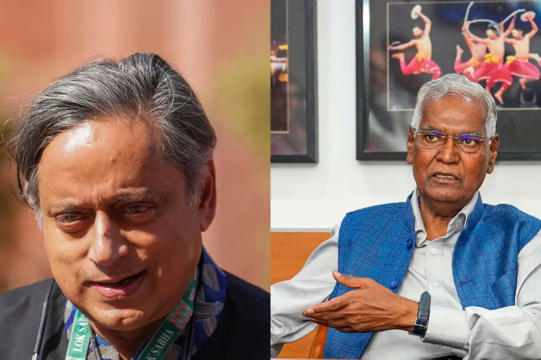 Shashi Tharoor, D Raja | File photos: PTI