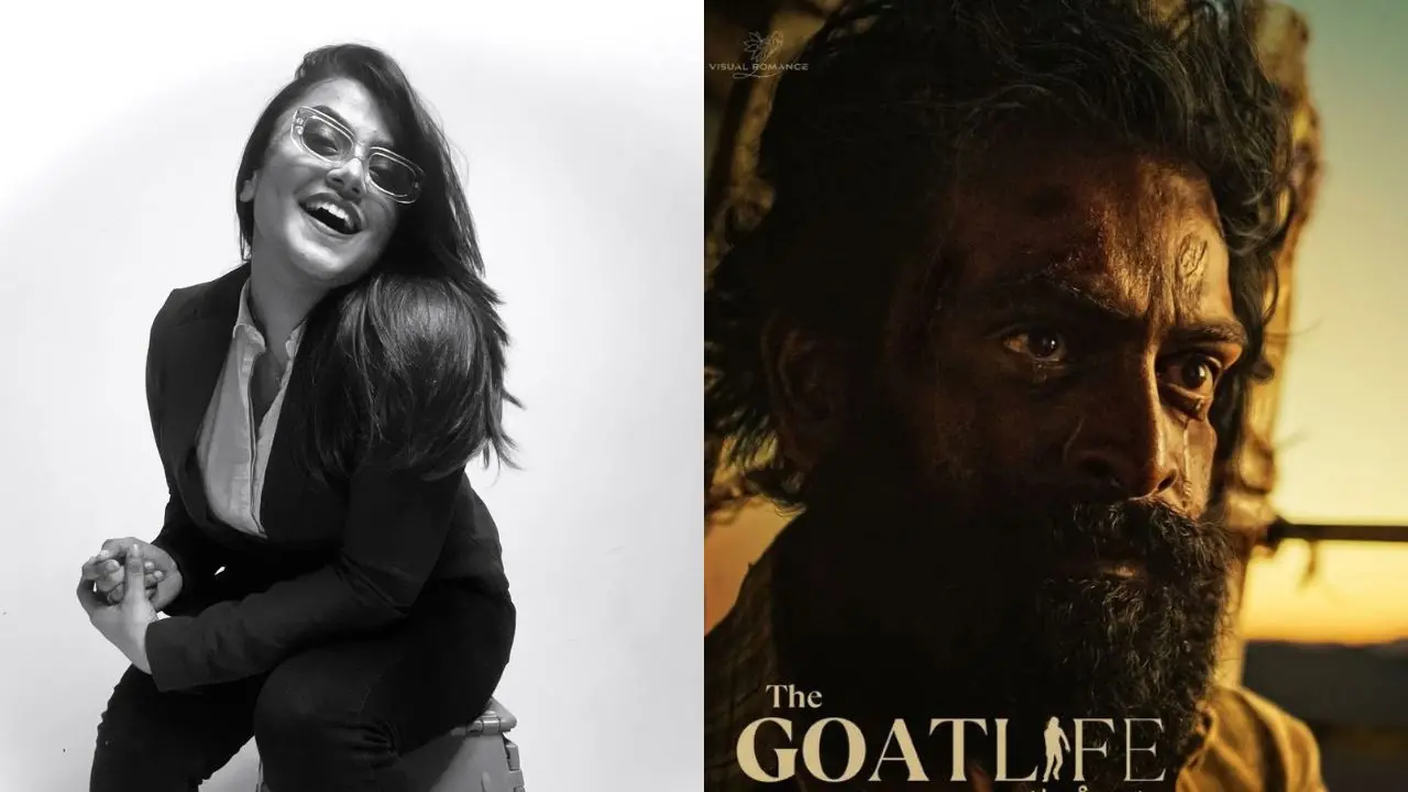 Rakshita Suresh, The Goat Life poster | Twitter/Rakshita Suresh