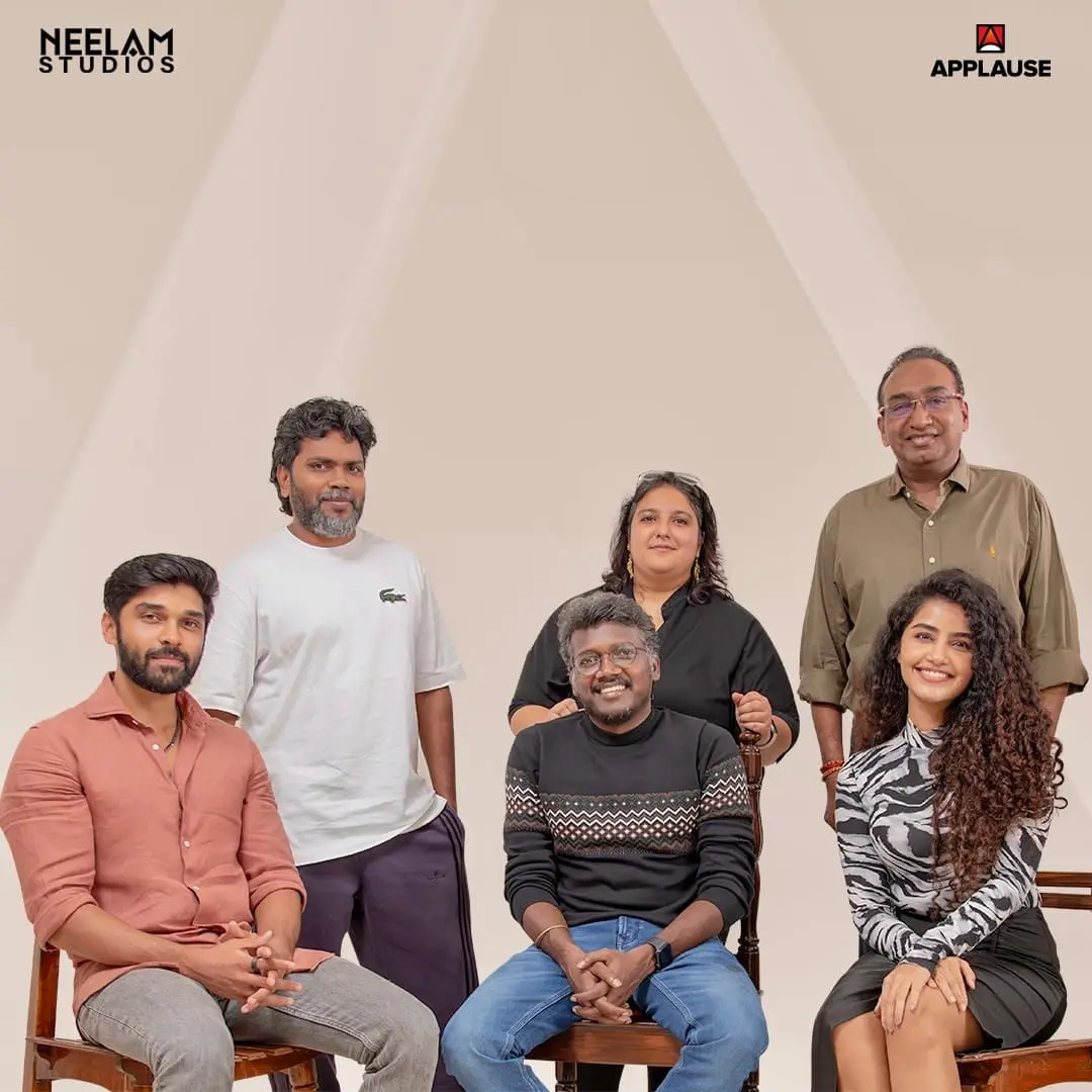 Director Mari Selvaraj with team Applause, Pa Ranjith, Dhruv Vikram, Anupama Parameswaran l Photo: Special arrangement