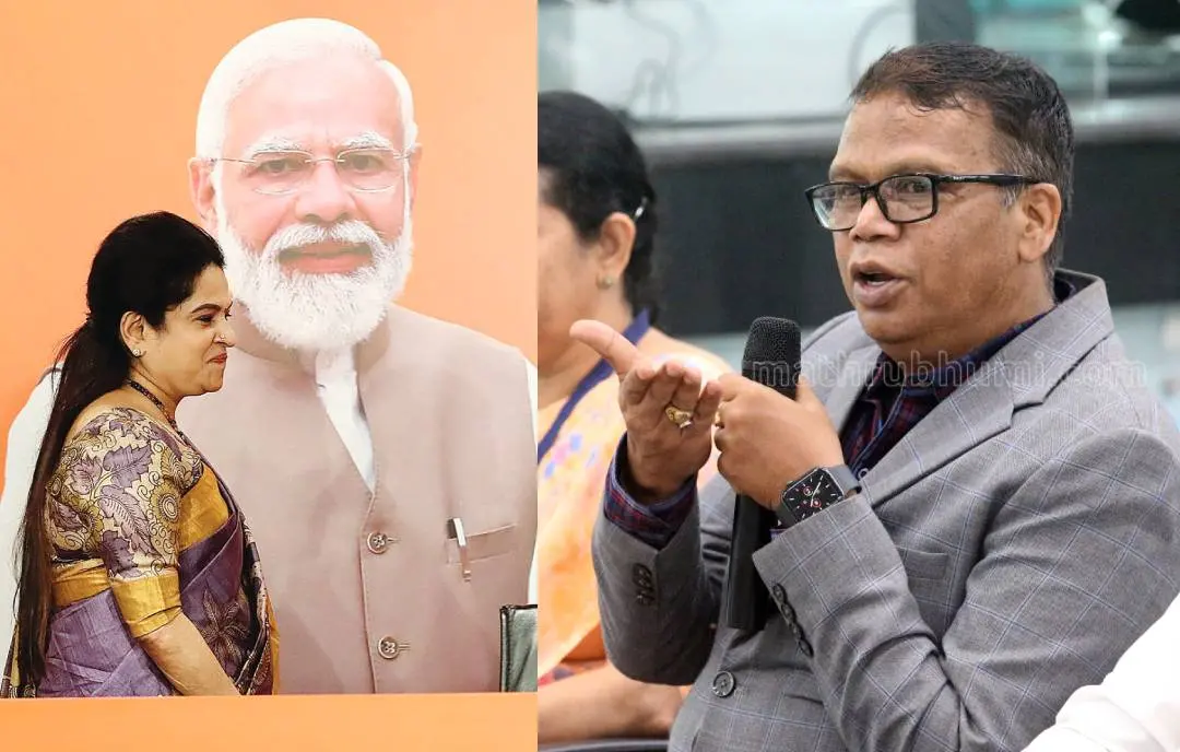 Lokanath Behera (R) and Padmaja Venugopal (L) I Photo: Mathrubhumi