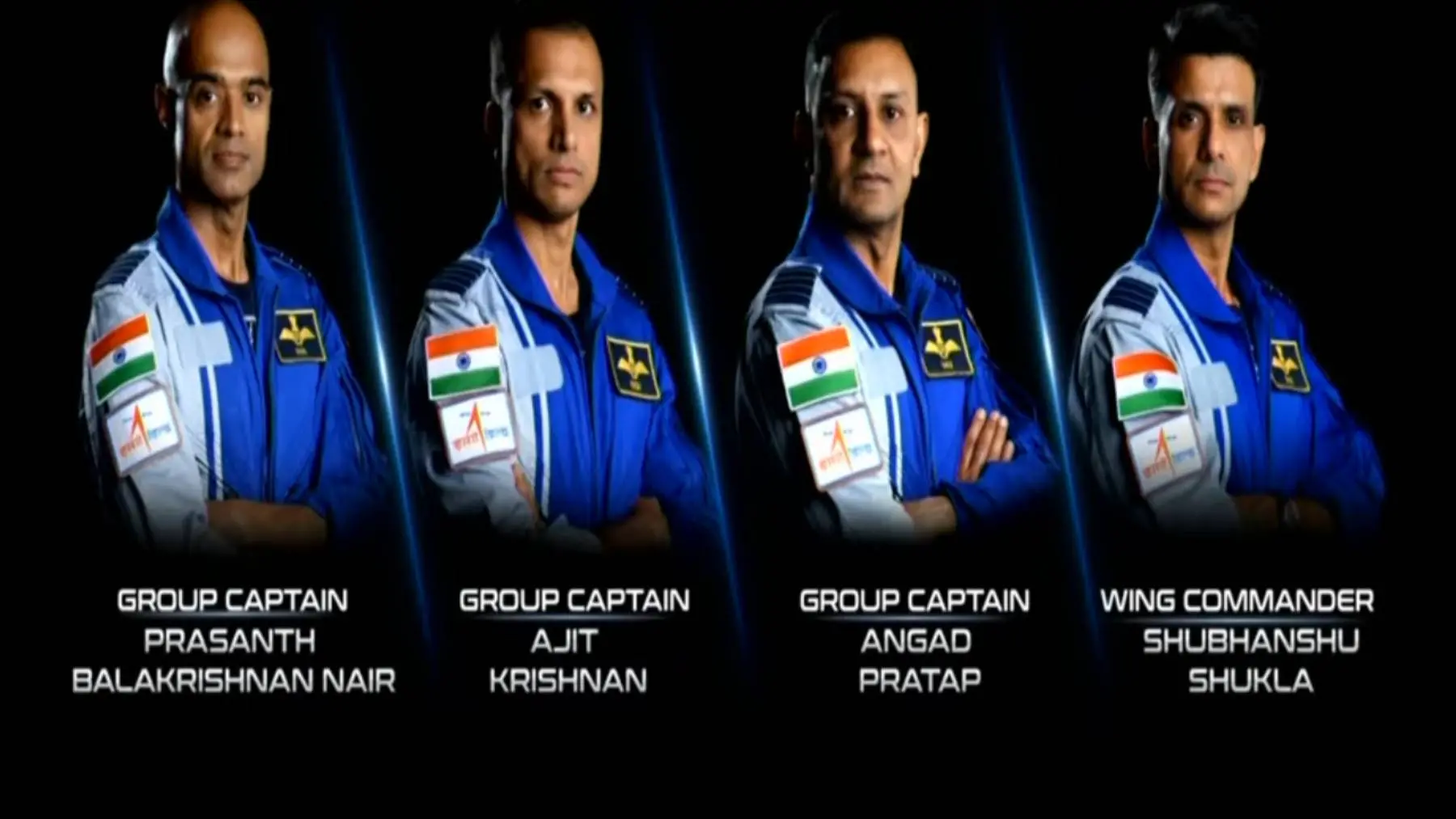 Astronauts selected for the 'Gaganyaan' mission. (Screengrab)