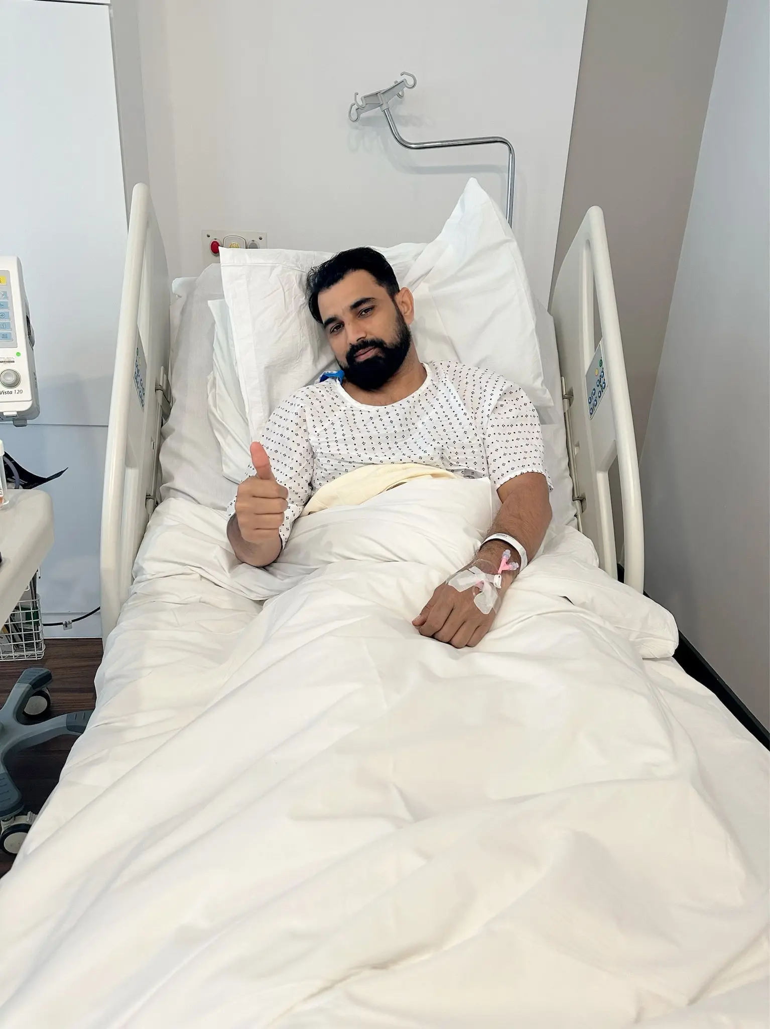 Mohammed Shami after his successful Achilles tendon operation | Photo: Official X Handle Mohammed Shami @MdShami11