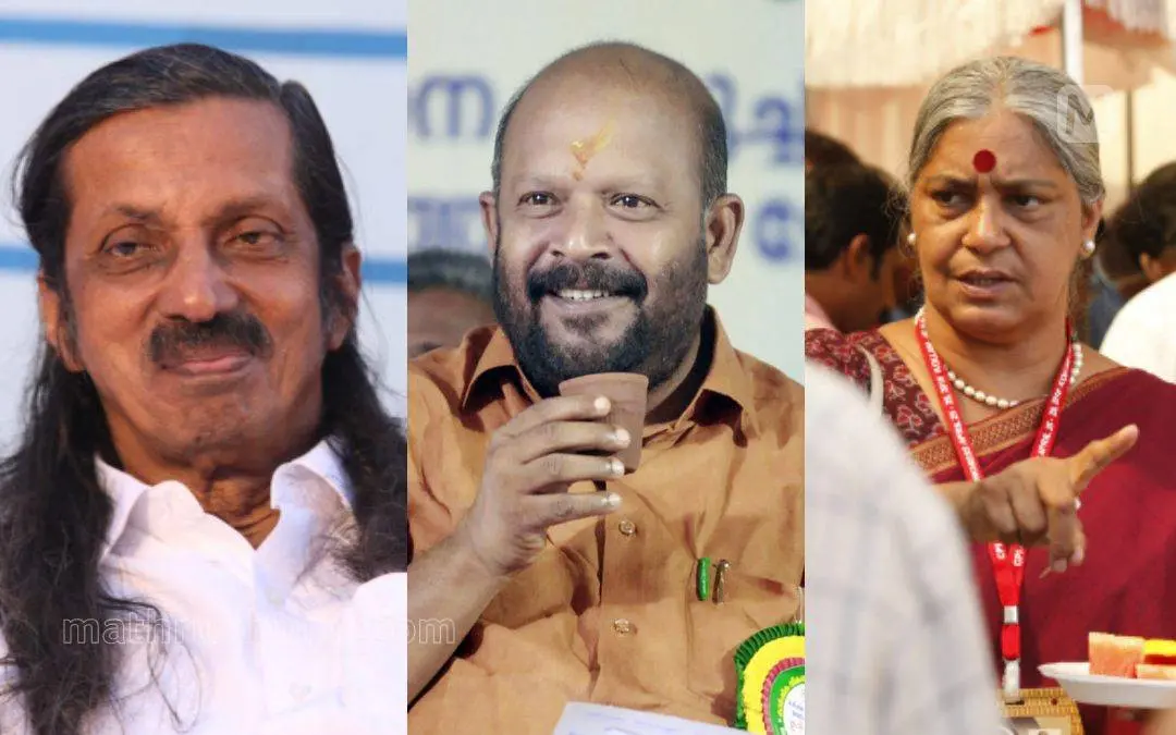 Pannyan Raveendran, VS Sunil Kumar, Annie Raja | Photos: Mathrubhumi