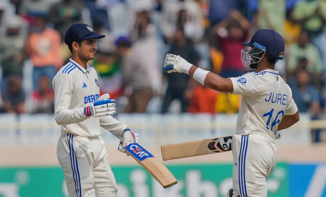 India's batter Shubman Gill and Dhruv Jurel during the fourth day of the fourth Test cricket match in Ranchi | Photo: PTI
