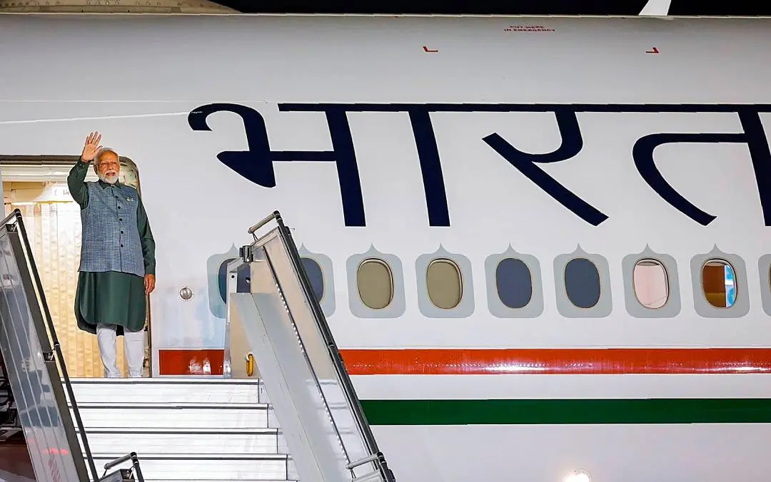 Prime Minister Narendra Modi emplanes for Indonesia to participate in the 20th ASEAN-India Summit and 18th East Asia Summit