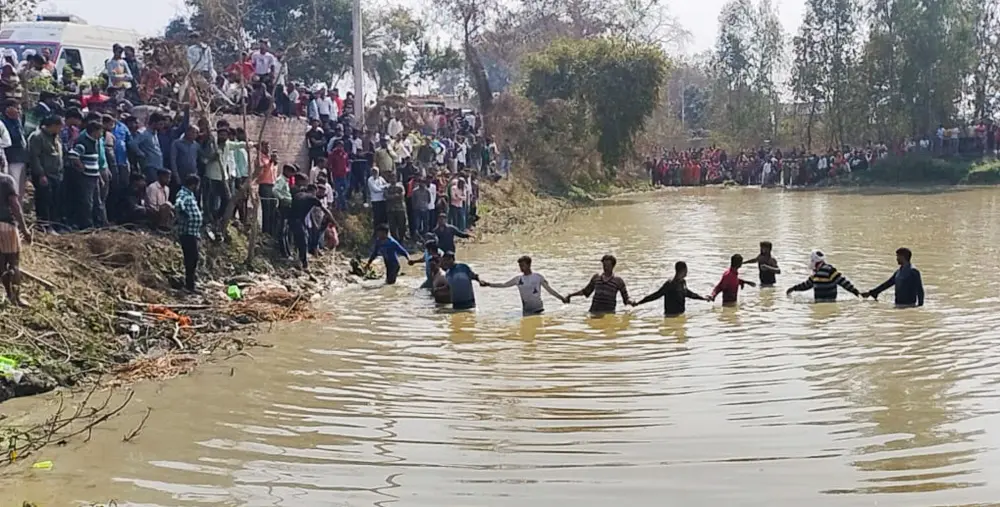 Rescue operation underway after a tractor-trolley fell into a pond | PTI