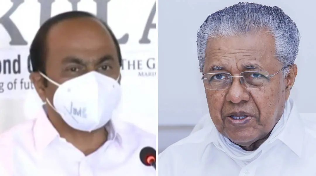 V D Satheeshan, Pinarayi Vijayan ; Screengrab Mathrubhumi