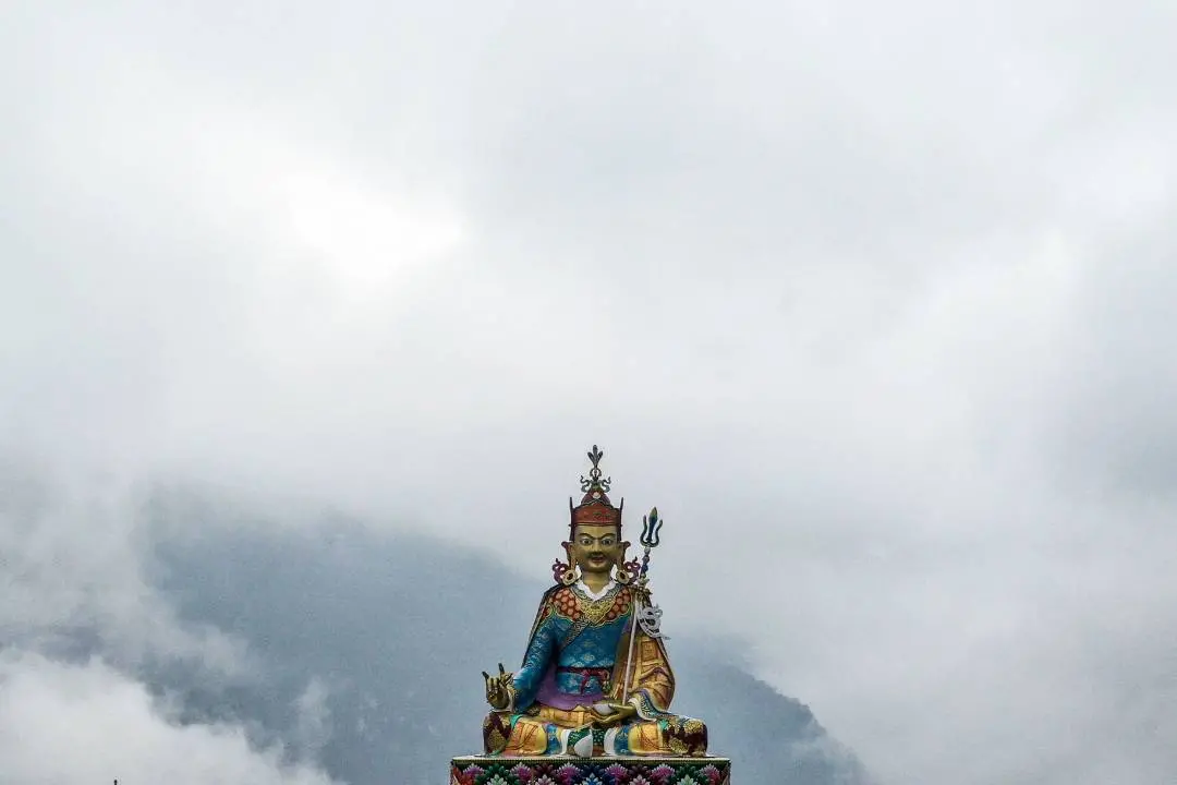 Statue of Guru Padmasambhava at Lumpo village in Zemithang, in the Tawang district of India's Arunachal Pradesh