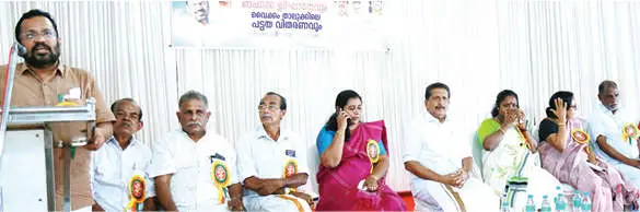 Revenue minister K Rajan speaking at the event